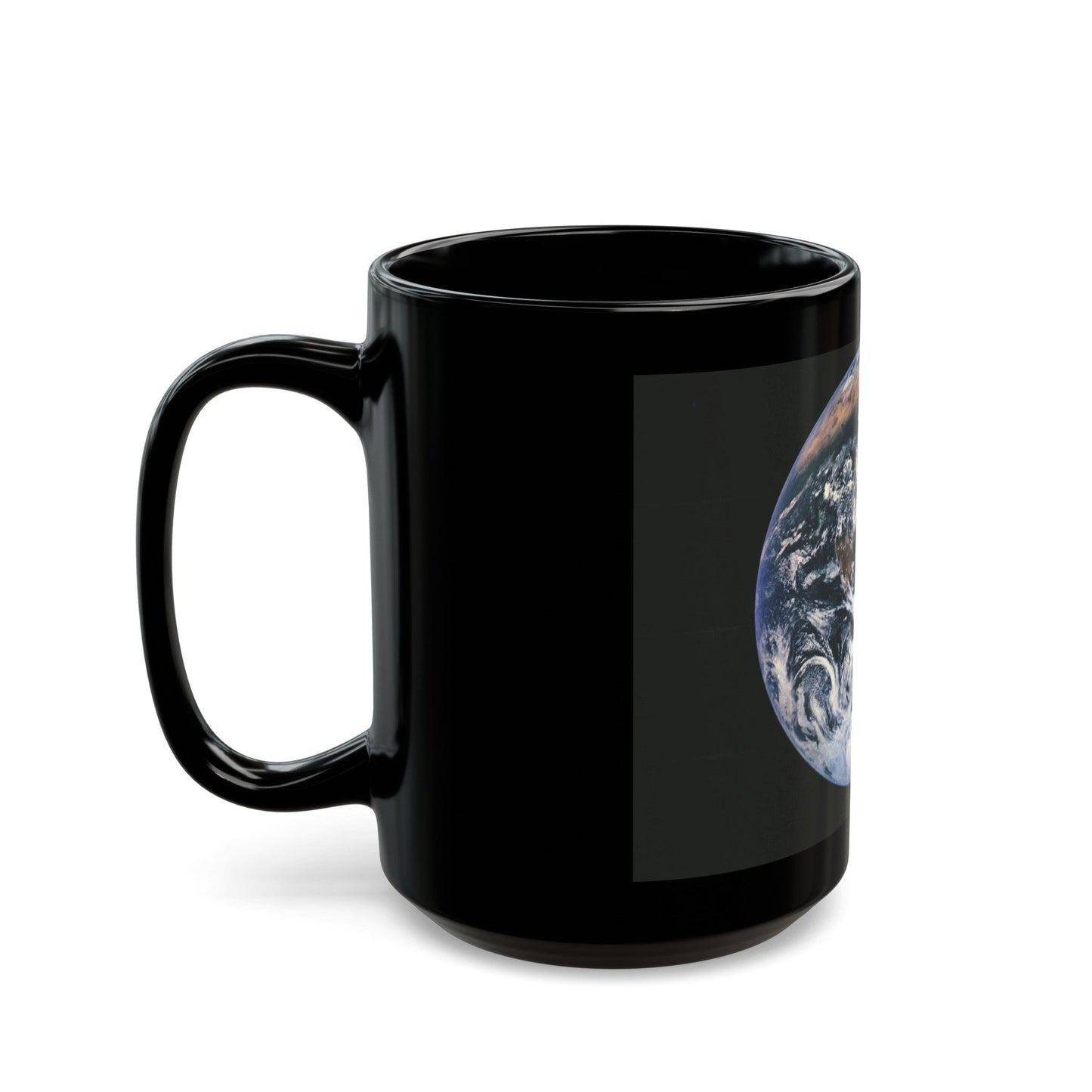 Space - Earth from Space (1973) (Map) Black Coffee Mug-The Sticker Space