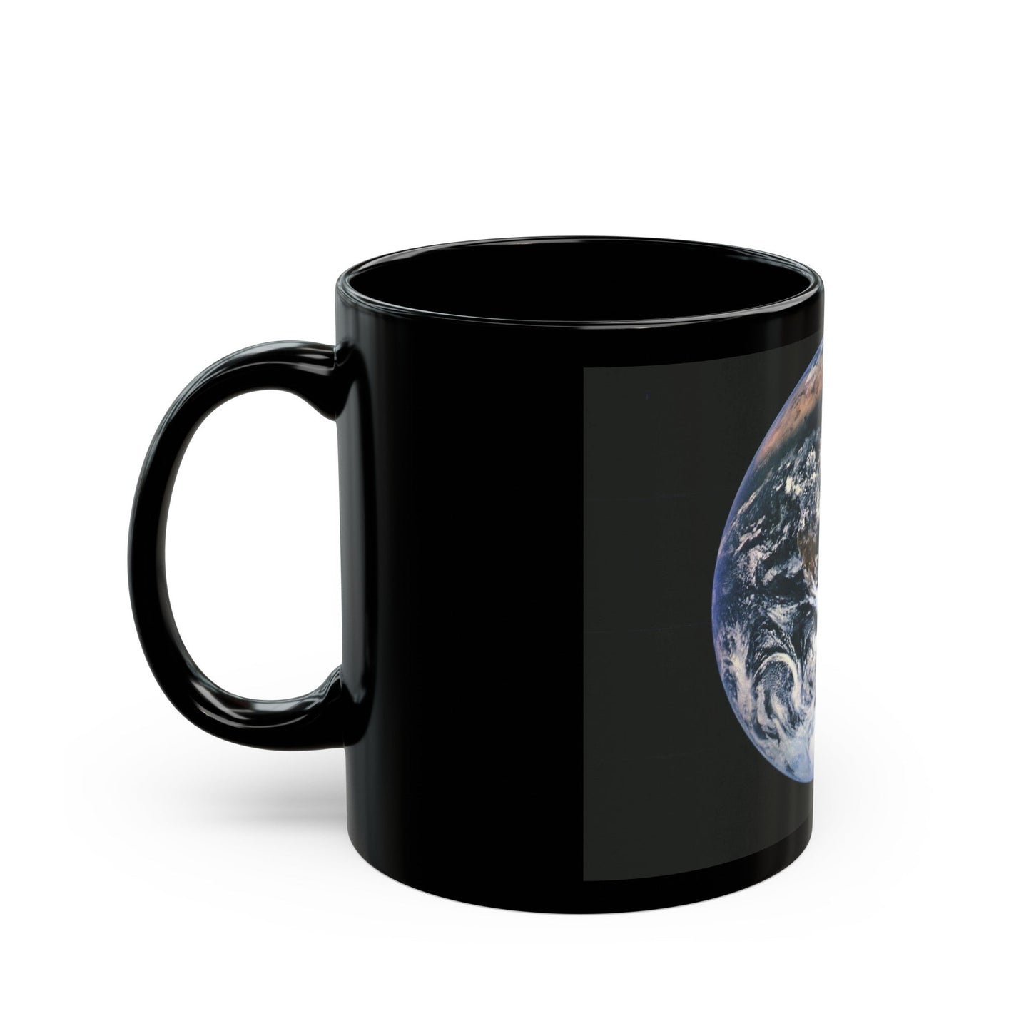 Space - Earth from Space (1973) (Map) Black Coffee Mug-The Sticker Space