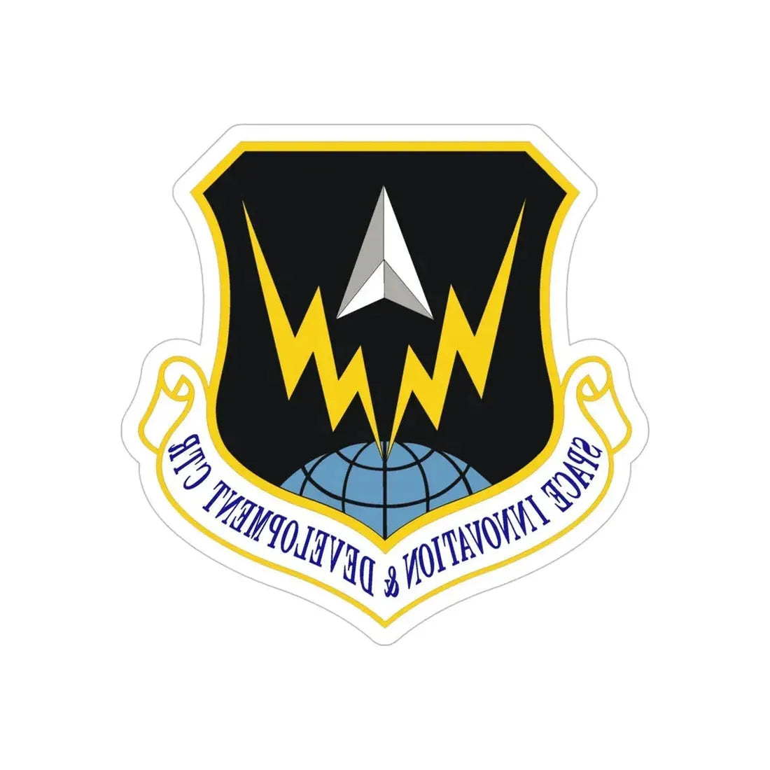 Space Innovation & Development Center (U.S. Air Force) REVERSE PRINT Transparent Die-Cut STICKER 6 Inch Die-Cut Transparent - The Sticker Space