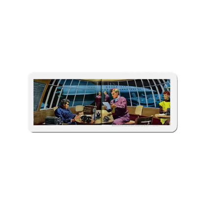 Space Jockey by Robert Heinlein story (Magazine Illustration) Refrigerator Magnet 2 Inch Die-Cut - The Sticker Space