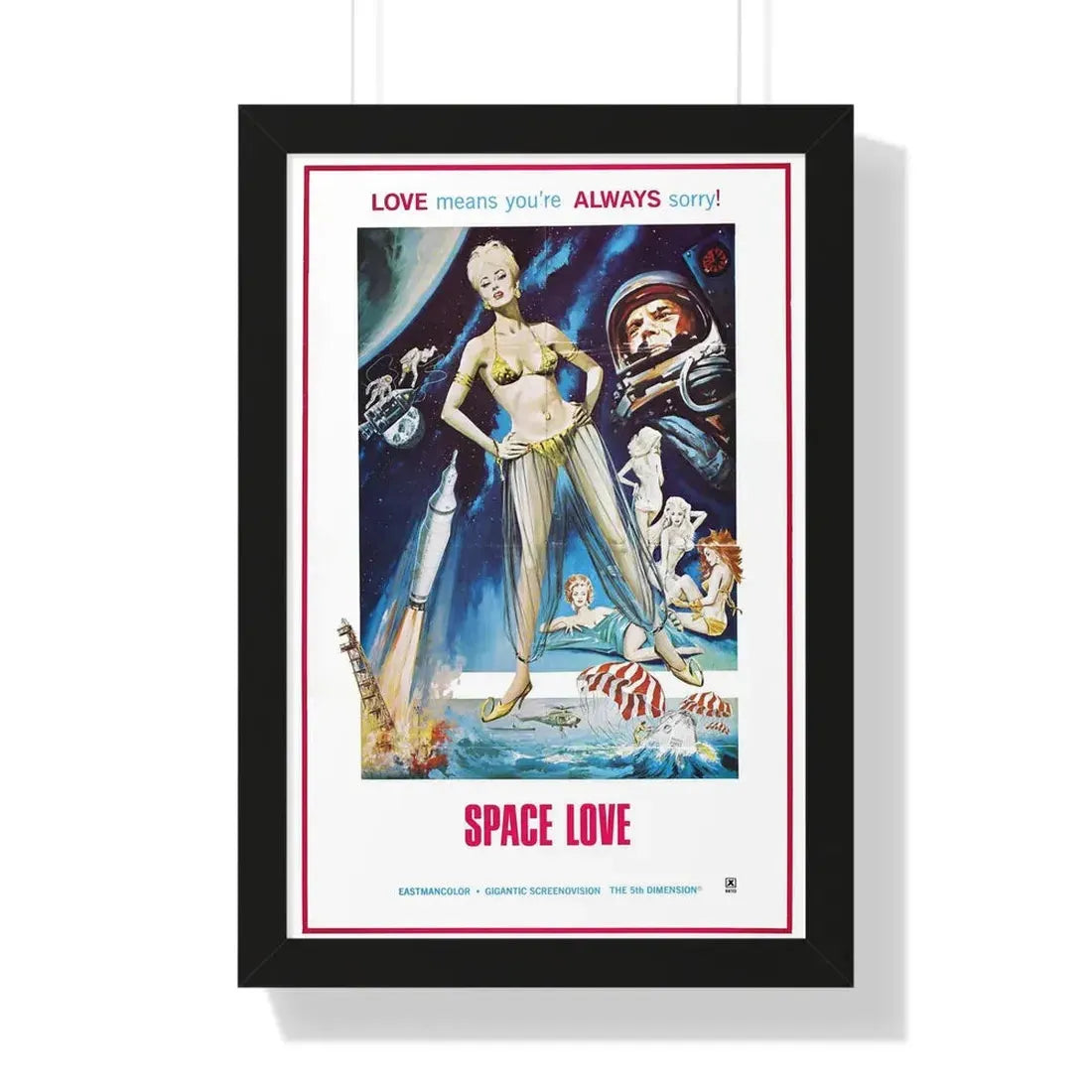 SPACE LOVE 1972 - Framed Movie Poster 16″ x 24″ Black - The Sticker Space