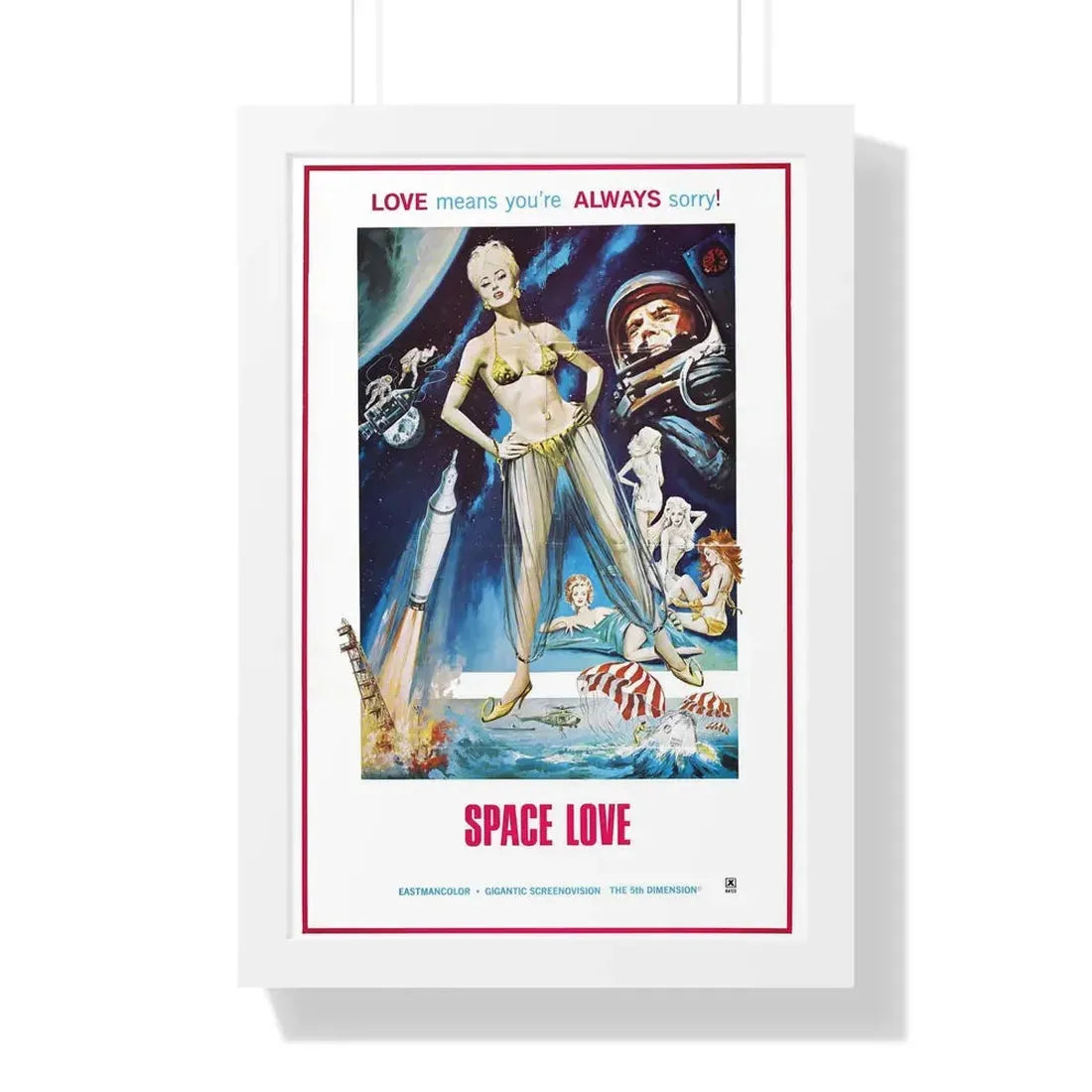 SPACE LOVE 1972 - Framed Movie Poster 16″ x 24″ White - The Sticker Space