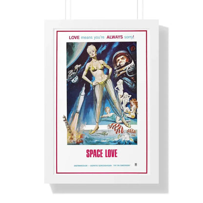 SPACE LOVE 1972 - Framed Movie Poster 16″ x 24″ White - The Sticker Space