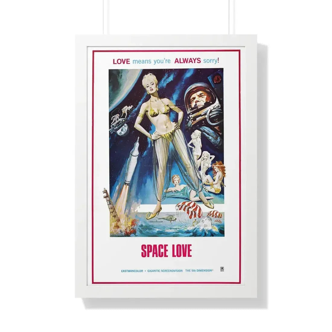 SPACE LOVE 1972 - Framed Movie Poster 20" x 30" White - The Sticker Space