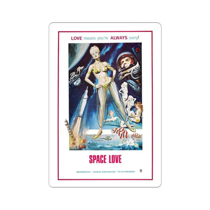 SPACE LOVE 1972 Movie Poster - STICKER Vinyl Kiss-Cut Decal 4 Inch White - The Sticker Space