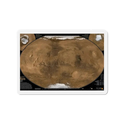 Space - MARS (2001) (Map) Refrigerator Magnet 2 Inch - The Sticker Space