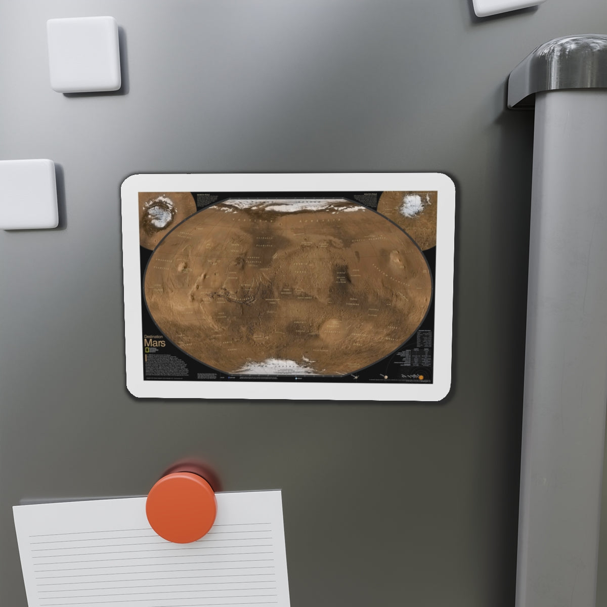 Space - MARS (2001) (Map) Refrigerator Magnet-The Sticker Space