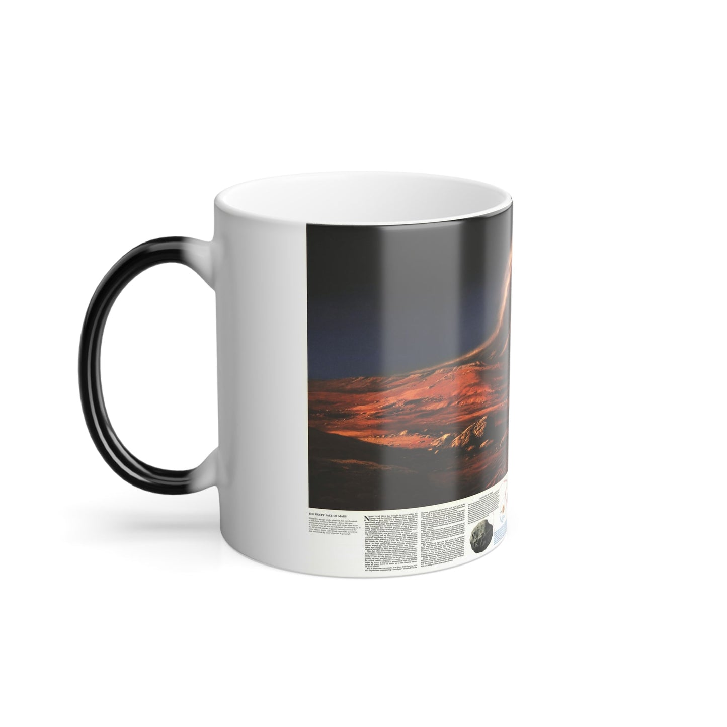 Space - MARS, Dusty Face of (1973) (Map) Color Changing Mug 11oz-11oz-The Sticker Space