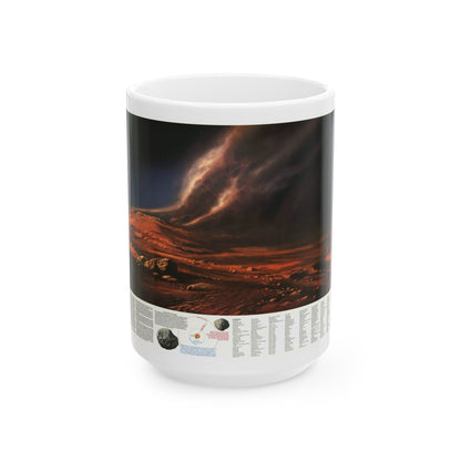 Space - MARS, Dusty Face of (1973) (Map) White Coffee Mug-15oz-The Sticker Space