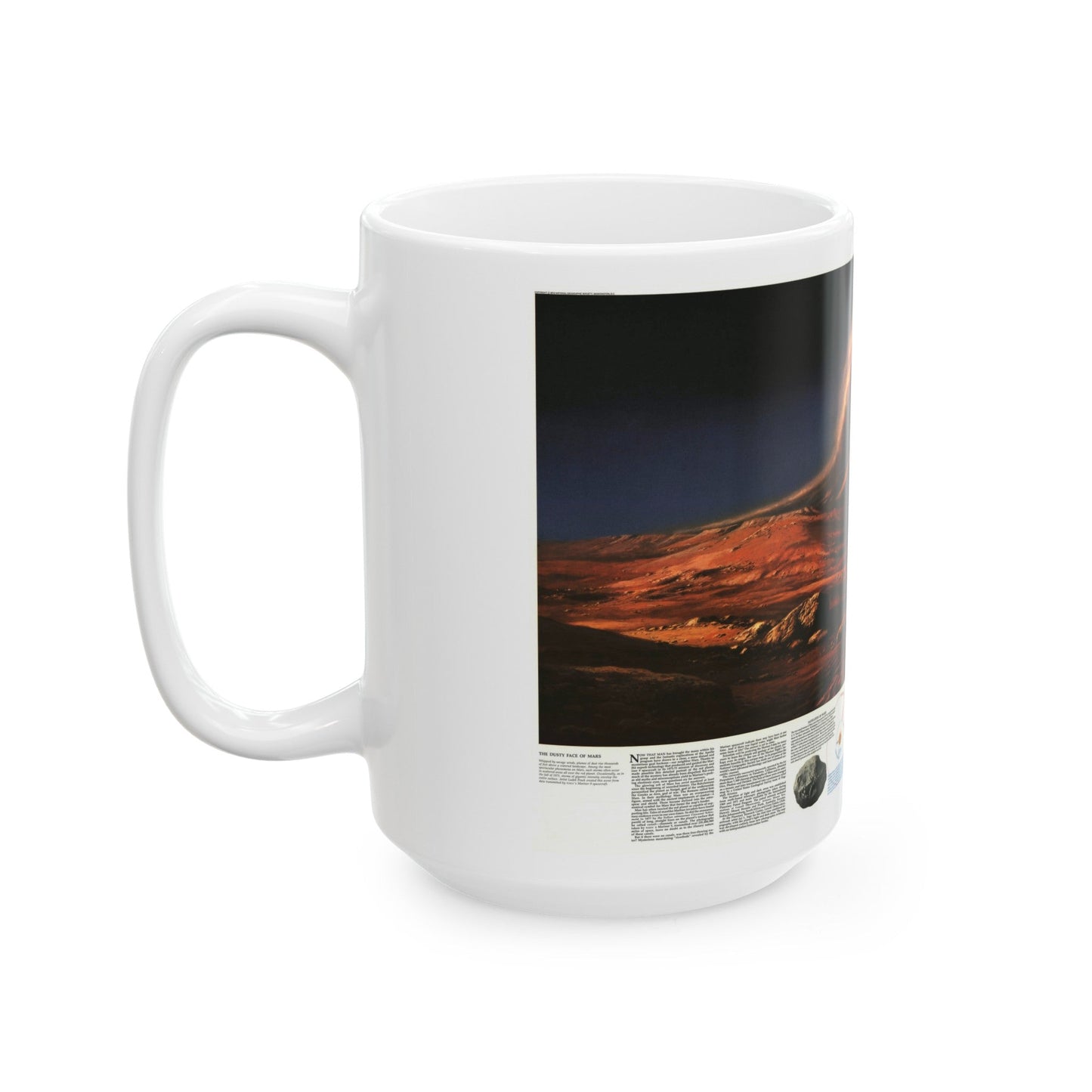 Space - MARS, Dusty Face of (1973) (Map) White Coffee Mug-The Sticker Space