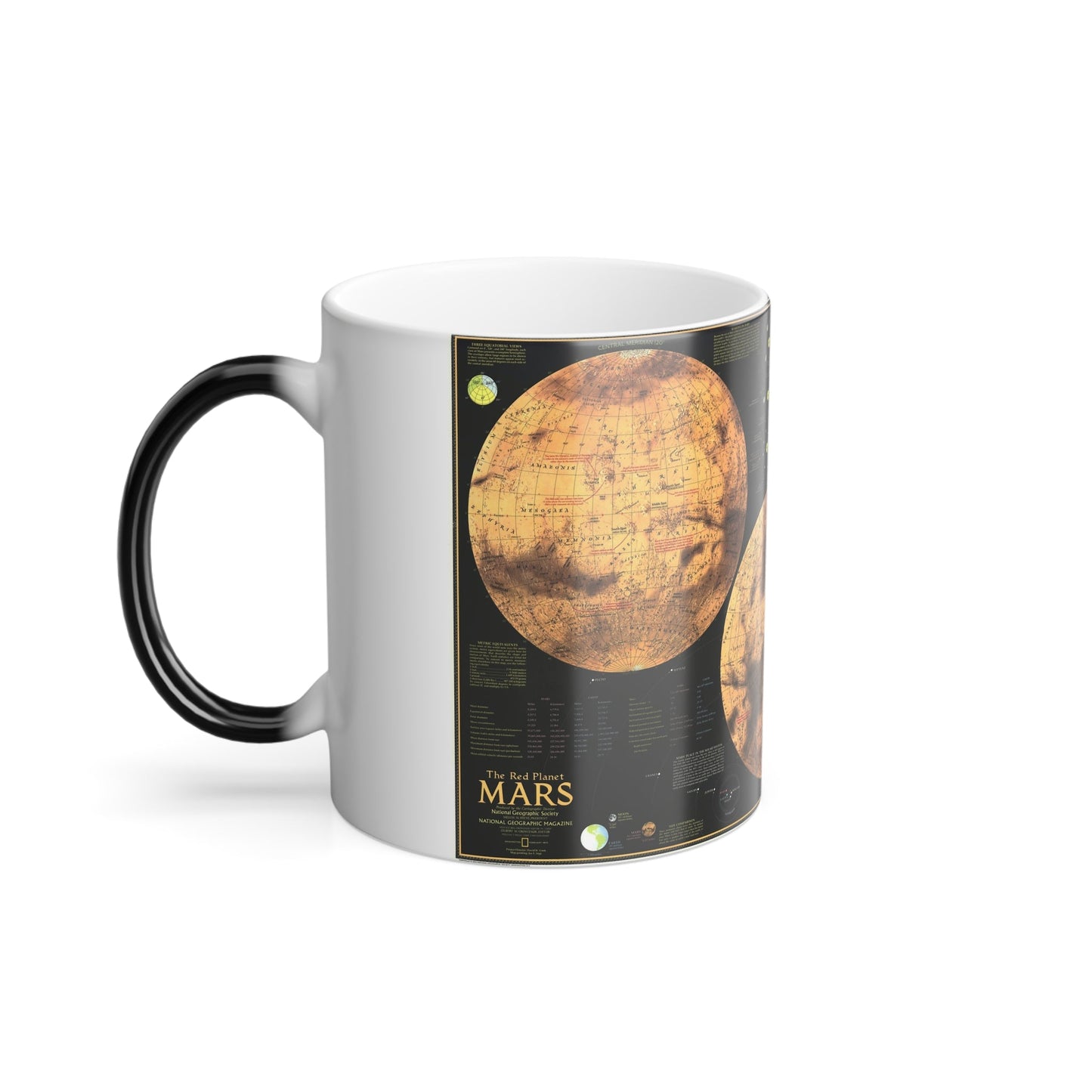 Space - MARS The Red Planet (1973) (Map) Color Changing Mug 11oz-11oz-The Sticker Space