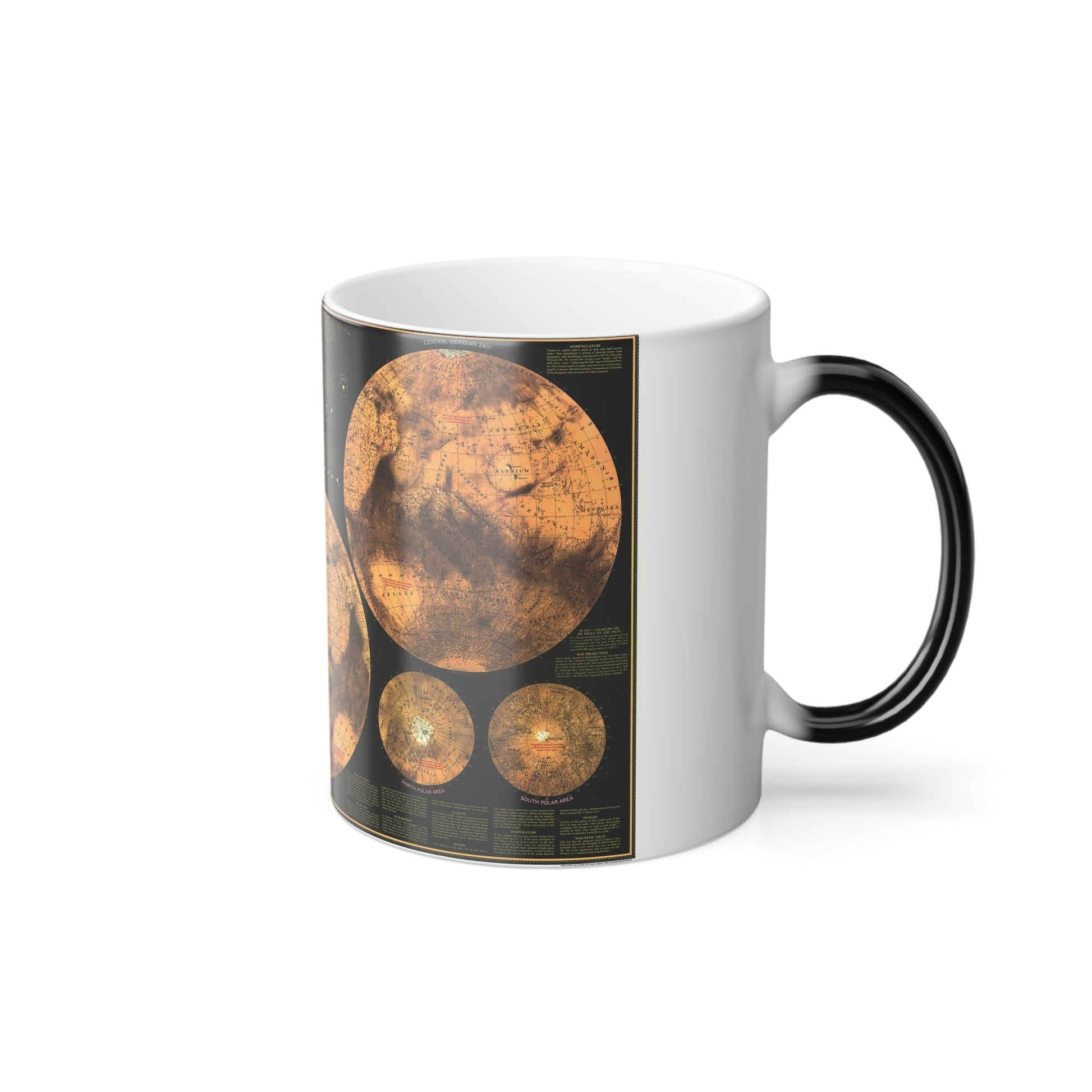 Space - MARS The Red Planet (1973) (Map) Color Changing Mug 11oz-11oz-The Sticker Space