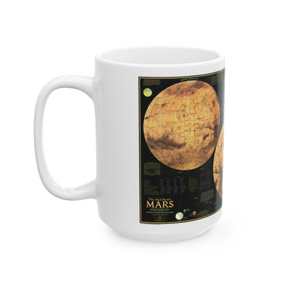 Space - MARS The Red Planet (1973) (Map) White Coffee Mug-The Sticker Space