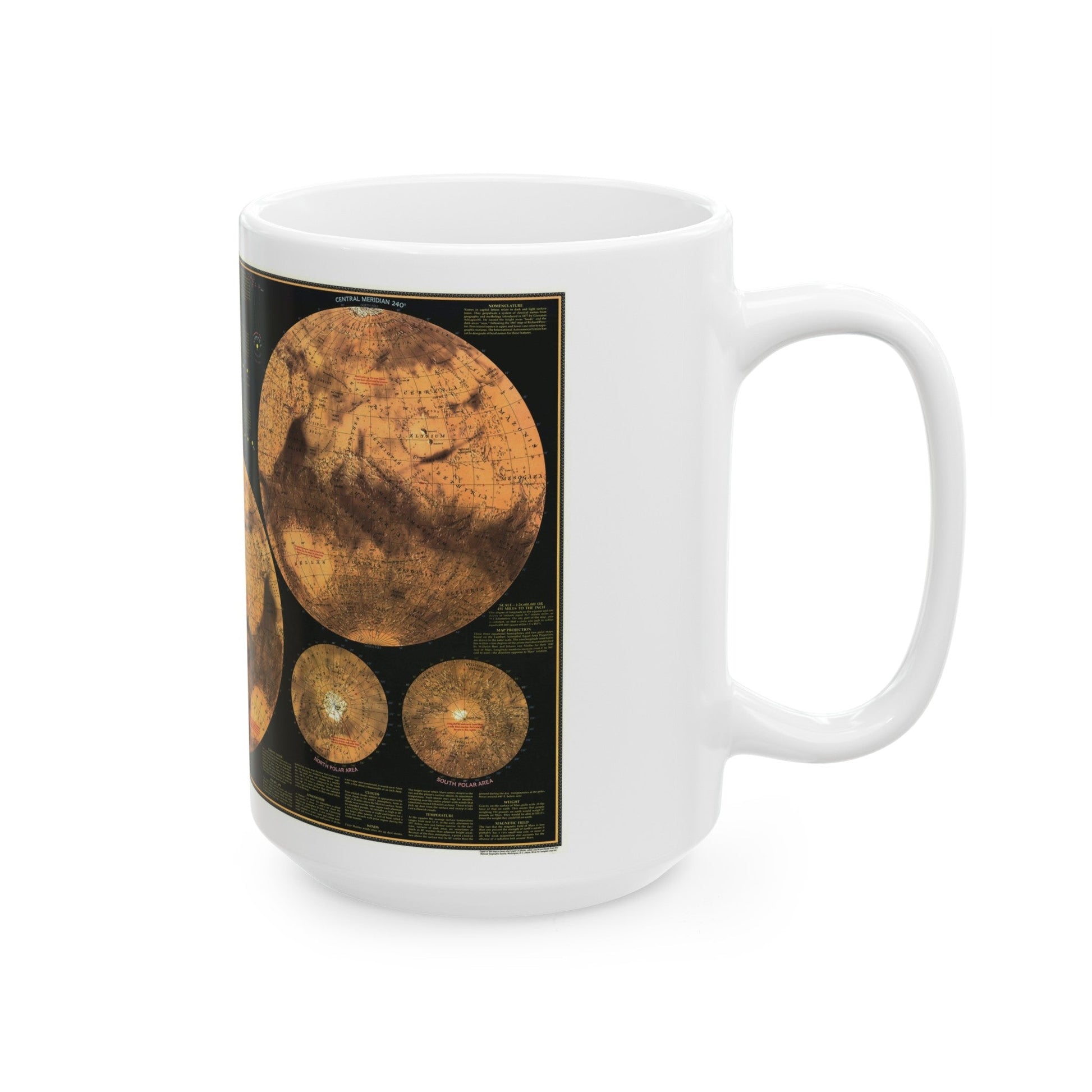 Space - MARS The Red Planet (1973) (Map) White Coffee Mug-The Sticker Space