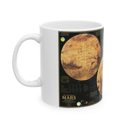 Space - MARS The Red Planet (1973) (Map) White Coffee Mug-The Sticker Space