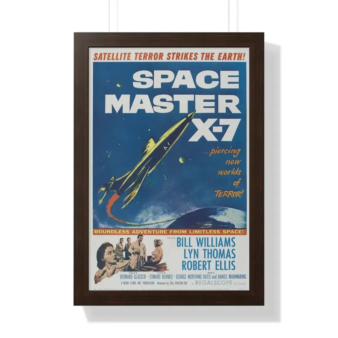 SPACE MASTER X-7 1958 - Framed Movie Poster 16″ x 24″ Walnut - The Sticker Space