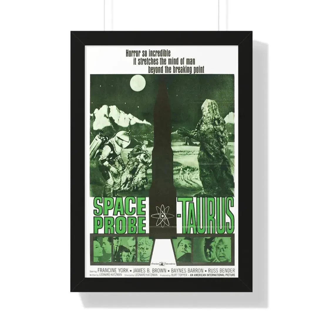 SPACE PROBE TAURUS 1965 - Framed Movie Poster 16″ x 24″ Black - The Sticker Space