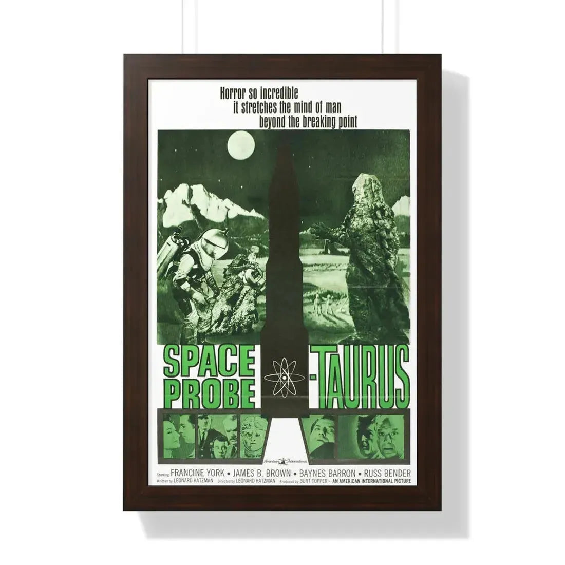 SPACE PROBE TAURUS 1965 - Framed Movie Poster 16″ x 24″ Walnut - The Sticker Space