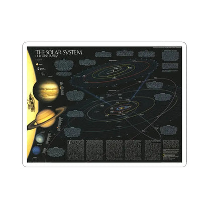 Space - Solar System- Our Sun's Family (1990) (Map) STICKER Vinyl Kiss-Cut Decal 4 Inch White - The Sticker Space