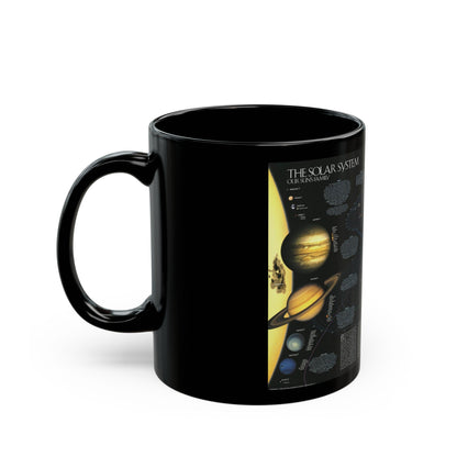 Space - Solar System- Our Sun's Family (1990) (Map) Black Coffee Mug-The Sticker Space