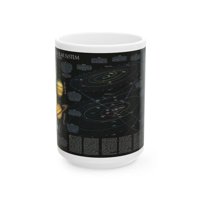 Space - Solar System- Our Sun's Family (1990) (Map) White Coffee Mug-15oz-The Sticker Space