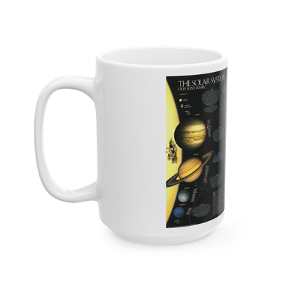 Space - Solar System- Our Sun's Family (1990) (Map) White Coffee Mug-The Sticker Space