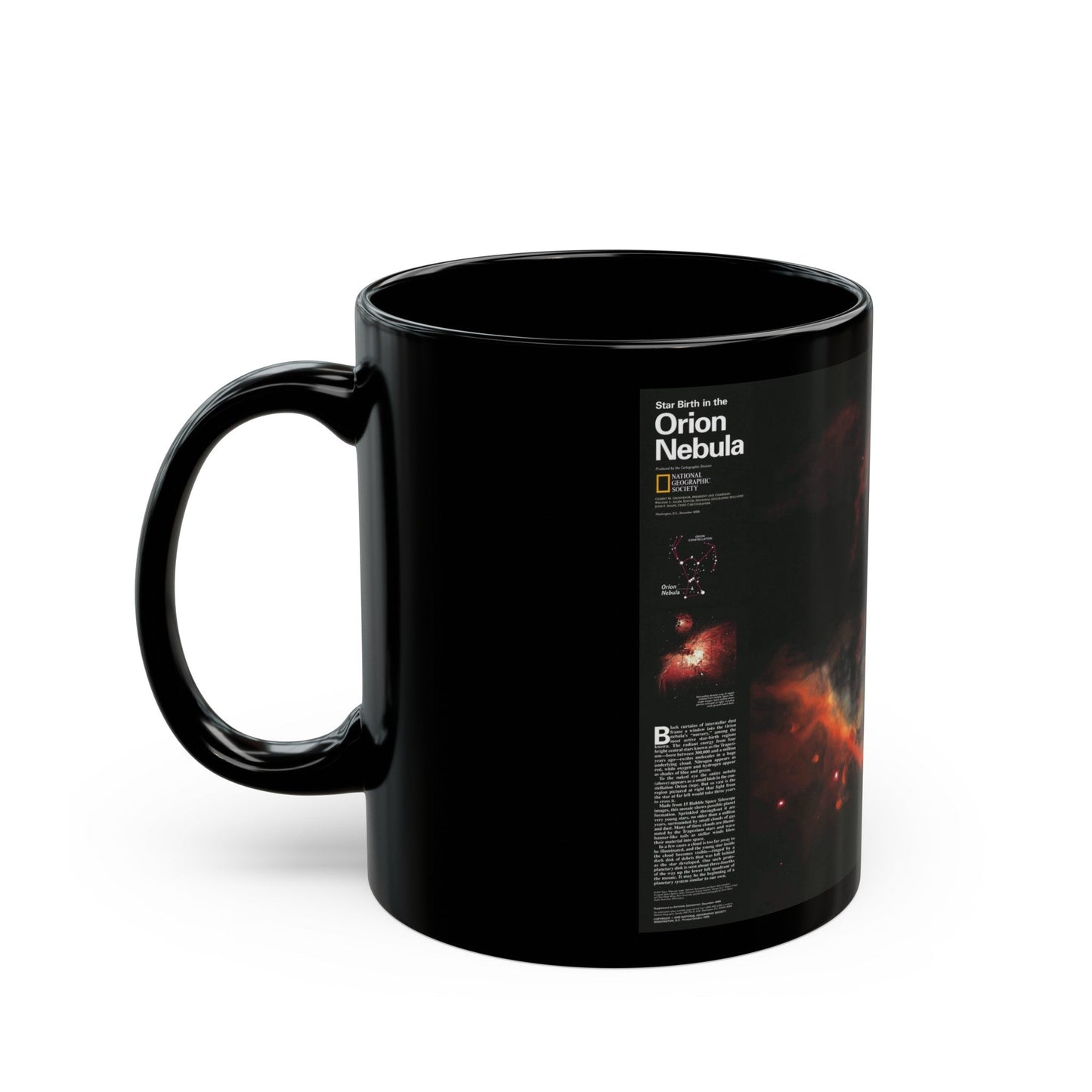 Space - Star Birth in the Orion Nebula (1995) (Map) Black Coffee Mug-The Sticker Space