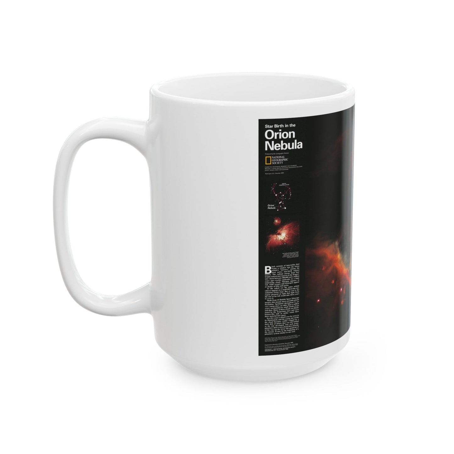 Space - Star Birth in the Orion Nebula (1995) (Map) White Coffee Mug-The Sticker Space