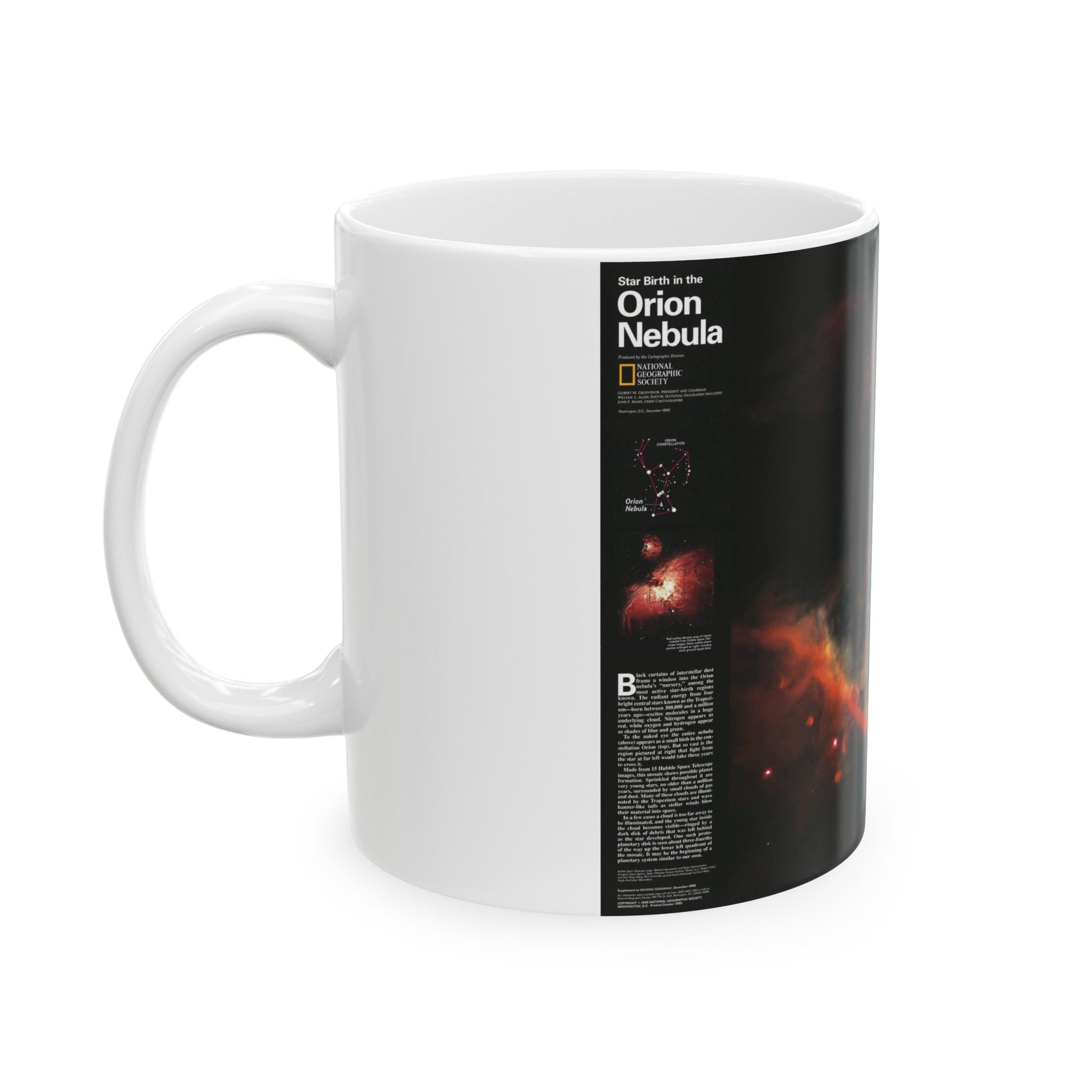 Space - Star Birth in the Orion Nebula (1995) (Map) White Coffee Mug-The Sticker Space