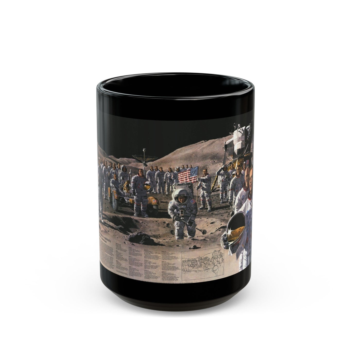 Space - Teammates in Mankind's Greatest Adventure (1973) (Map) Black Coffee Mug-15oz-The Sticker Space