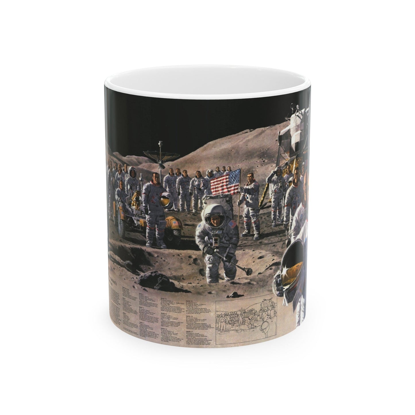 Space - Teammates in Mankind's Greatest Adventure (1973) (Map) White Coffee Mug-11oz-The Sticker Space