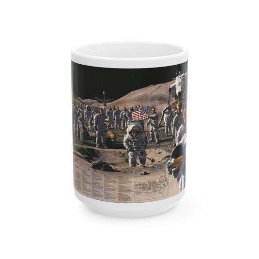 Space - Teammates in Mankind's Greatest Adventure (1973) (Map) White Coffee Mug-15oz-The Sticker Space