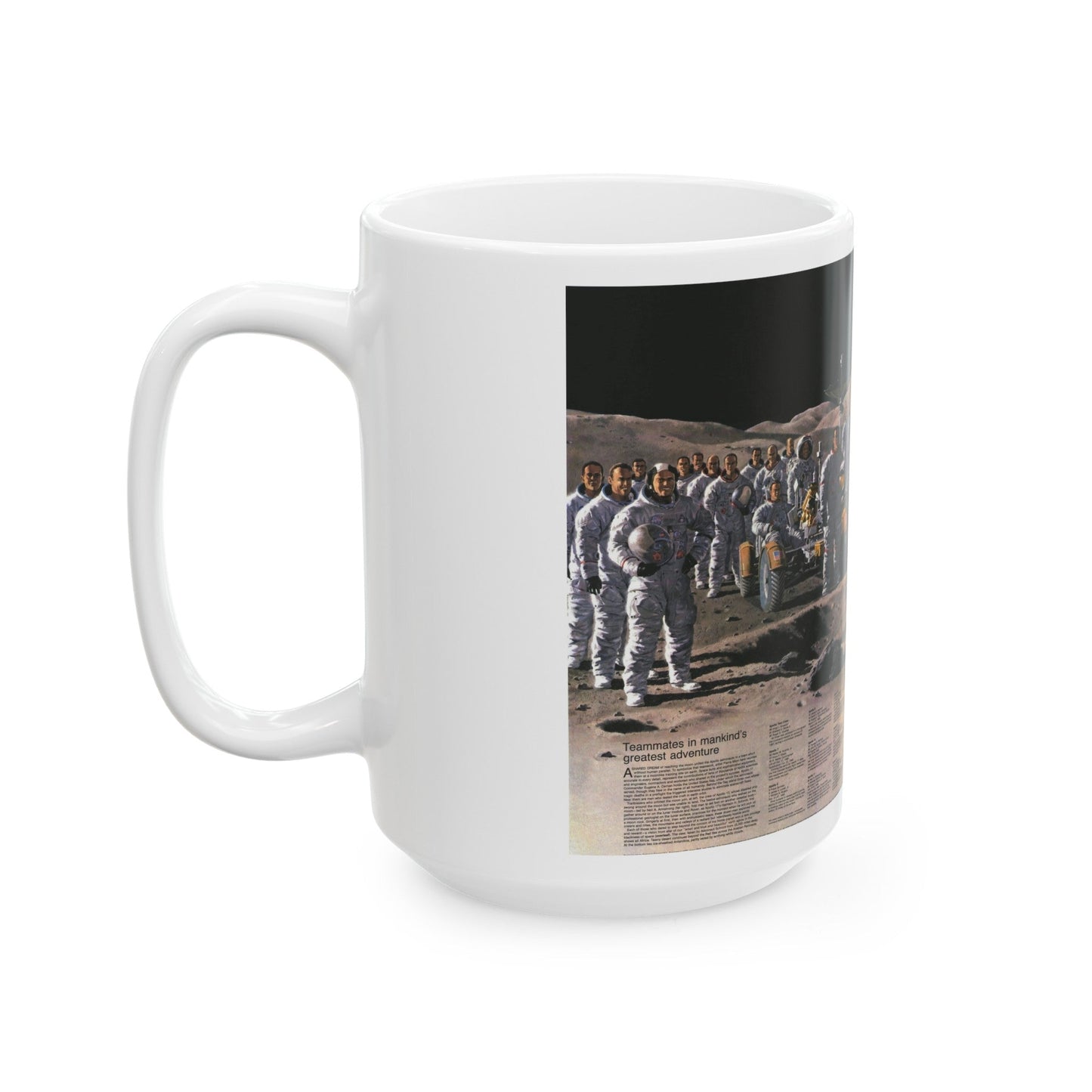 Space - Teammates in Mankind's Greatest Adventure (1973) (Map) White Coffee Mug-The Sticker Space