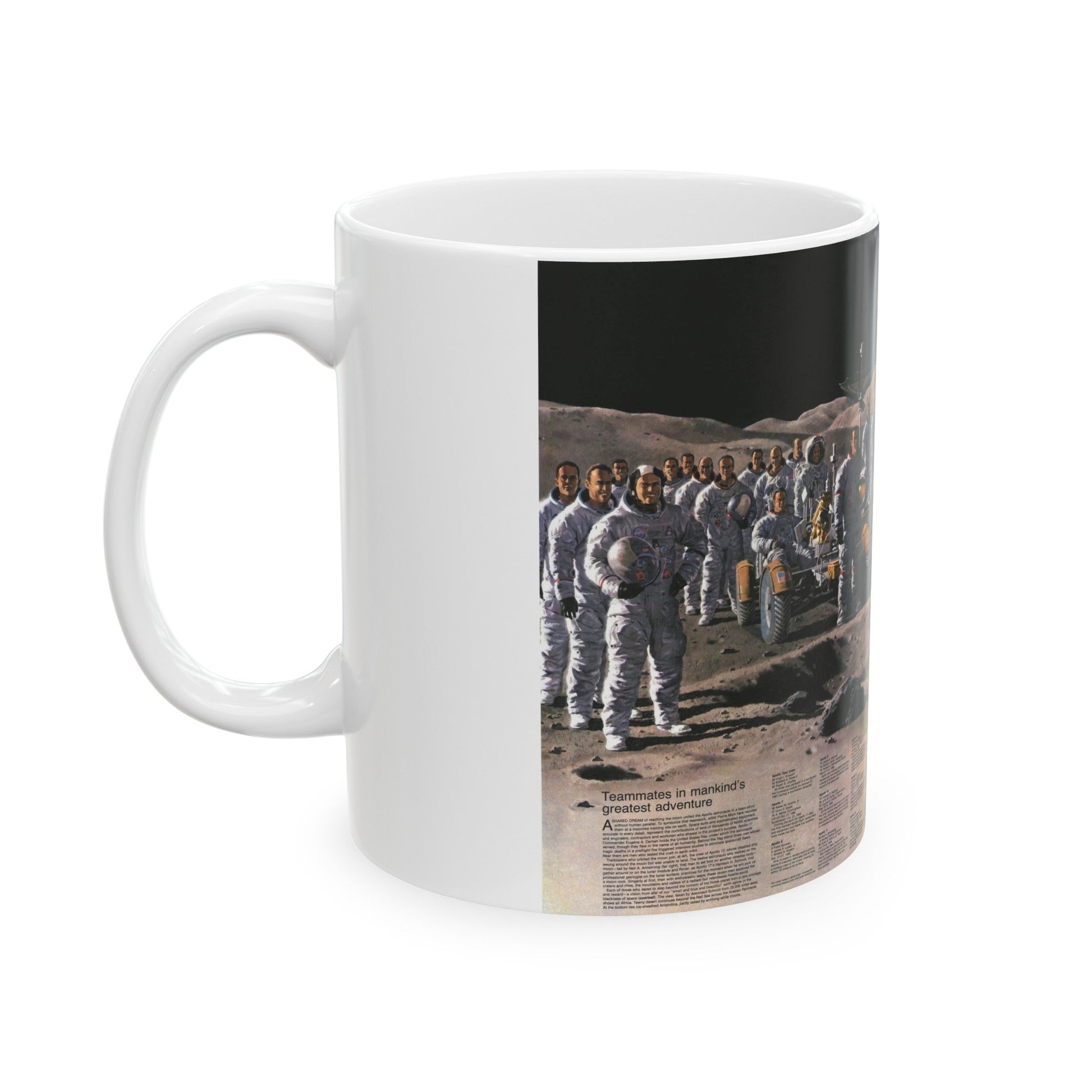 Space - Teammates in Mankind's Greatest Adventure (1973) (Map) White Coffee Mug-The Sticker Space