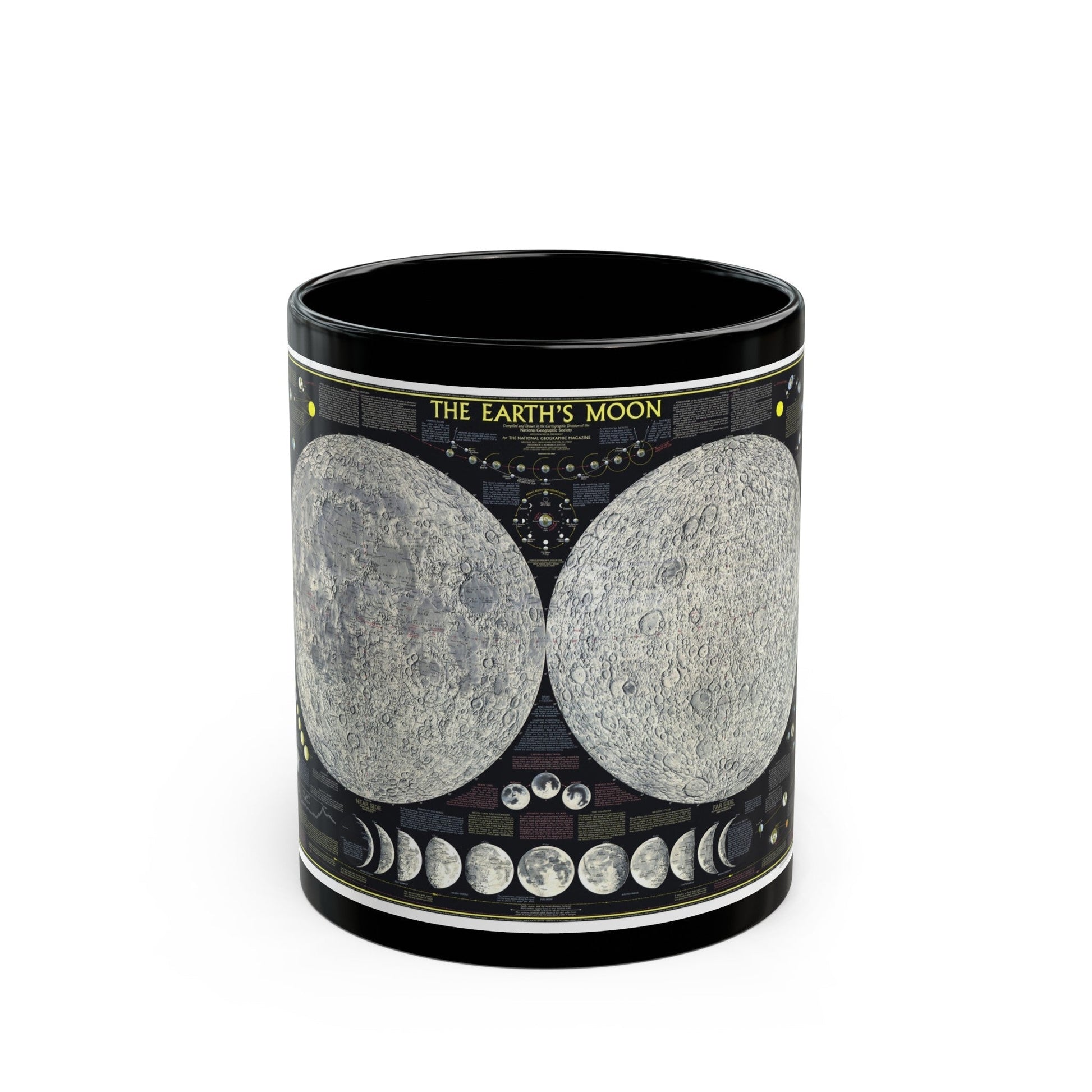 Space - The Moon (1969) (Map) Black Coffee Mug-11oz-The Sticker Space