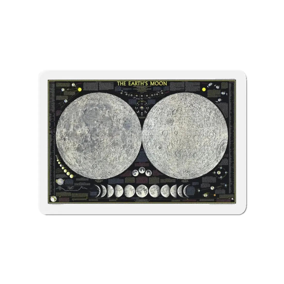 Space - The Moon (1969) (Map) Refrigerator Magnet 3 Inch - The Sticker Space