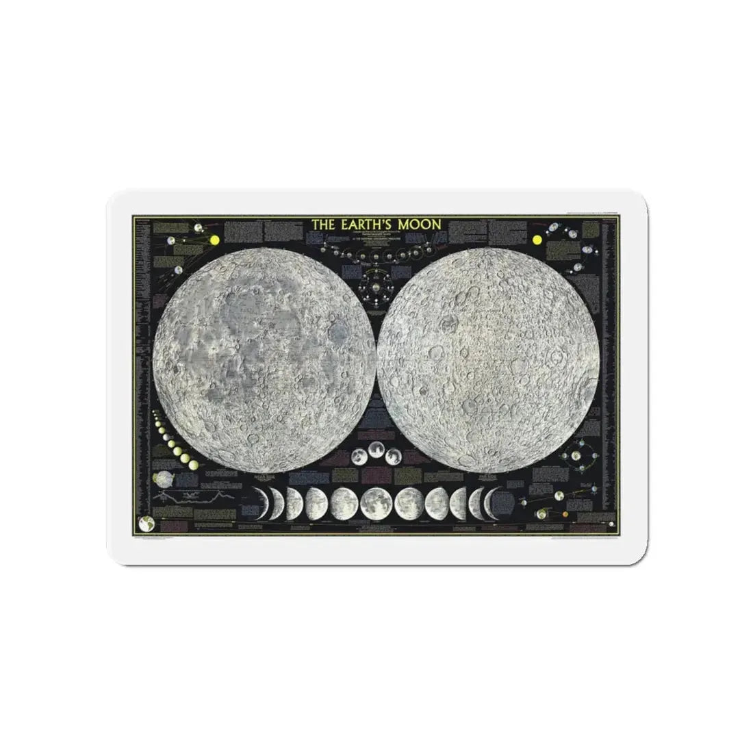 Space - The Moon (1969) (Map) Refrigerator Magnet 4 Inch - The Sticker Space