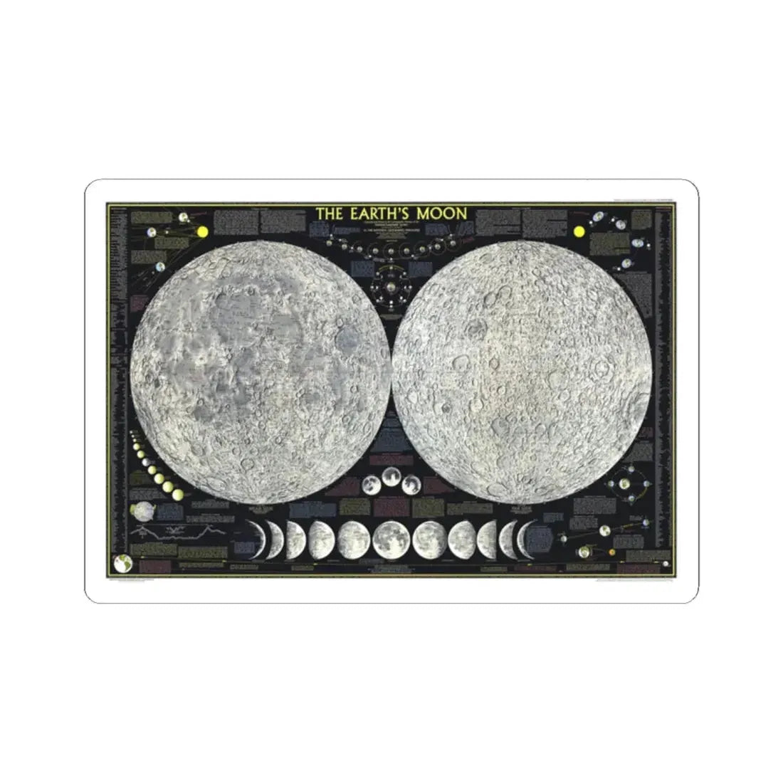 Space - The Moon (1969) (Map) STICKER Vinyl Kiss-Cut Decal 2 Inch White - The Sticker Space