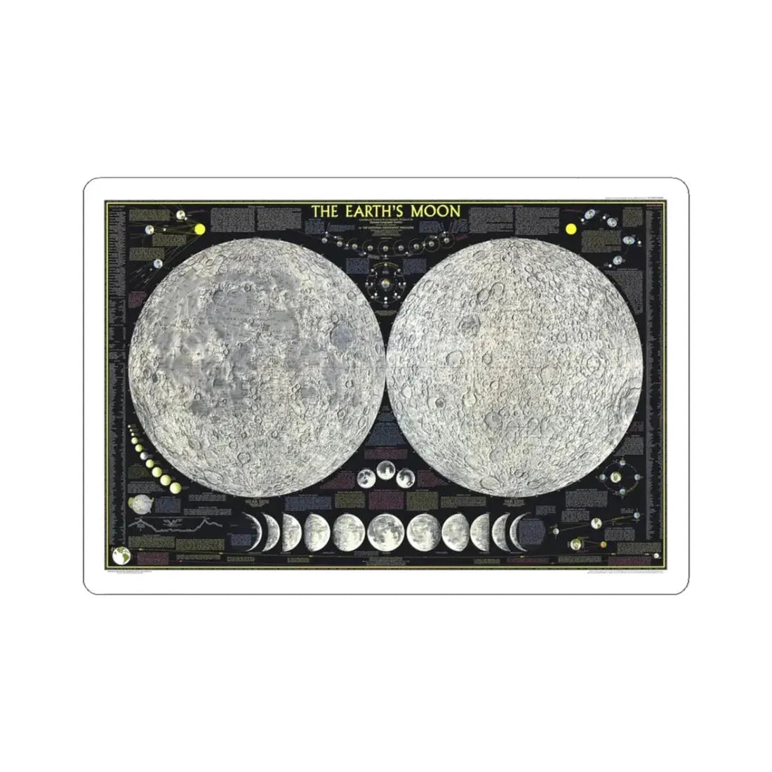 Space - The Moon (1969) (Map) STICKER Vinyl Kiss-Cut Decal 3 Inch White - The Sticker Space