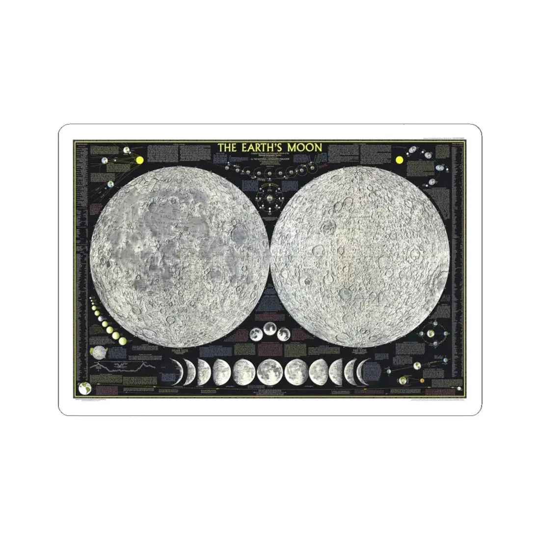 Space - The Moon (1969) (Map) STICKER Vinyl Kiss-Cut Decal 4 Inch White - The Sticker Space