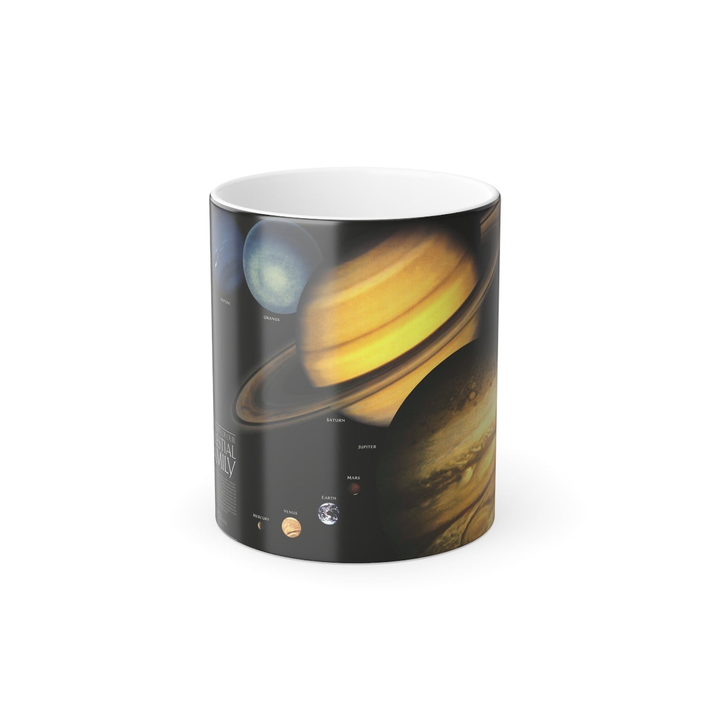 Space - The Solar System - Our Celestial Family (1990) (Map) Color Changing Mug 11oz-11oz-The Sticker Space