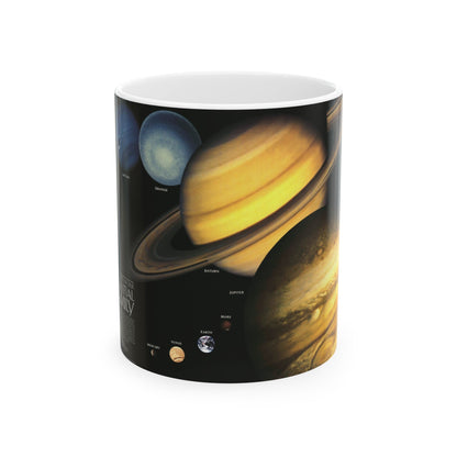 Space - The Solar System - Our Celestial Family (1990) (Map) White Coffee Mug-11oz-The Sticker Space