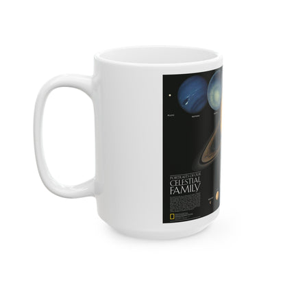 Space - The Solar System - Our Celestial Family (1990) (Map) White Coffee Mug-The Sticker Space