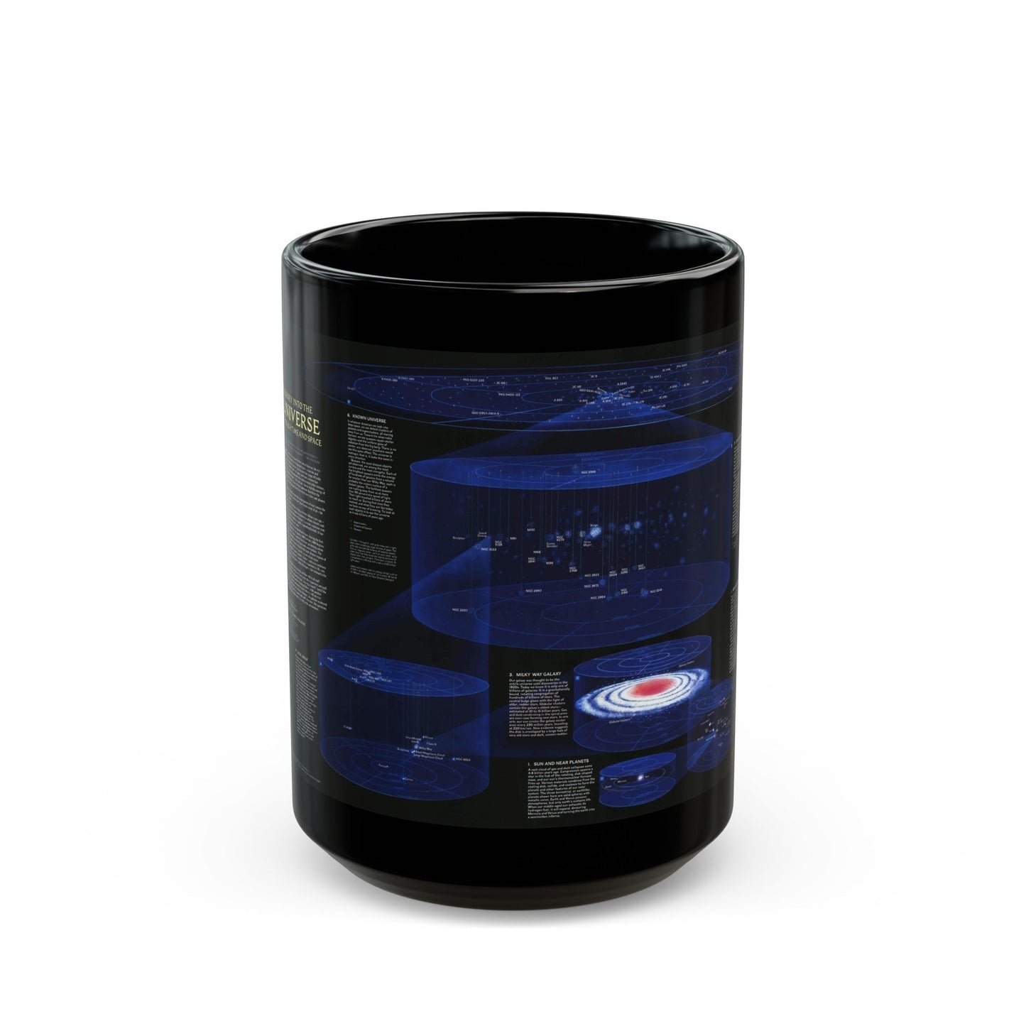 Space - The Universe - Through Time and Space (1983) (Map) Black Coffee Mug-15oz-The Sticker Space