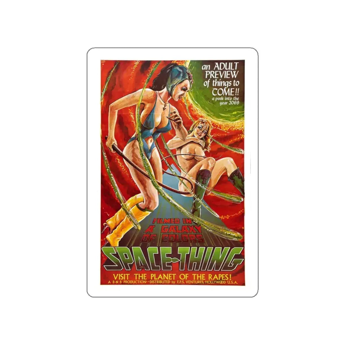 SPACE THING 1968 Movie Poster STICKER Vinyl Die-Cut Decal 4 Inch - The Sticker Space