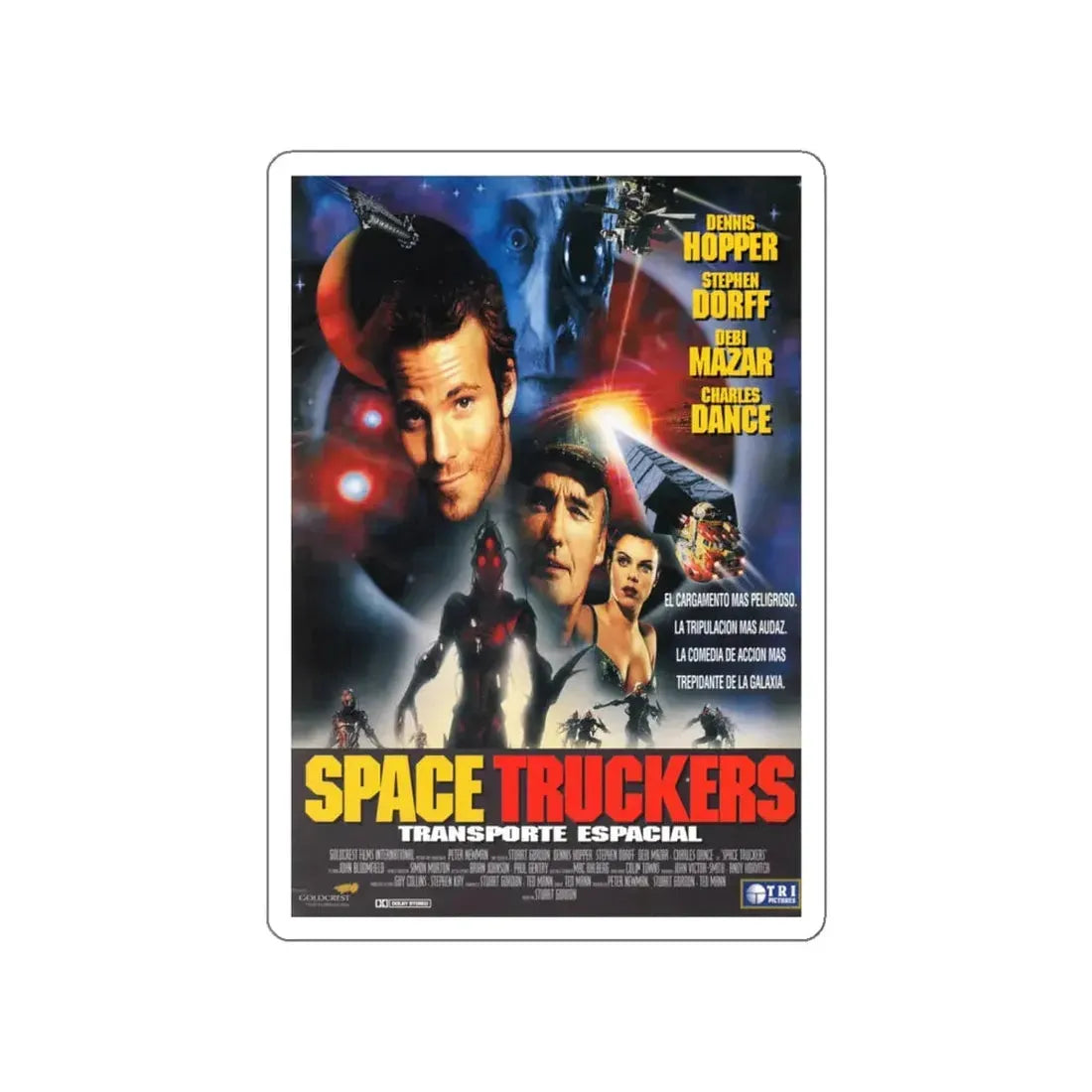 SPACE TRUCKERS 1996 Movie Poster STICKER Vinyl Die-Cut Decal 6 Inch - The Sticker Space