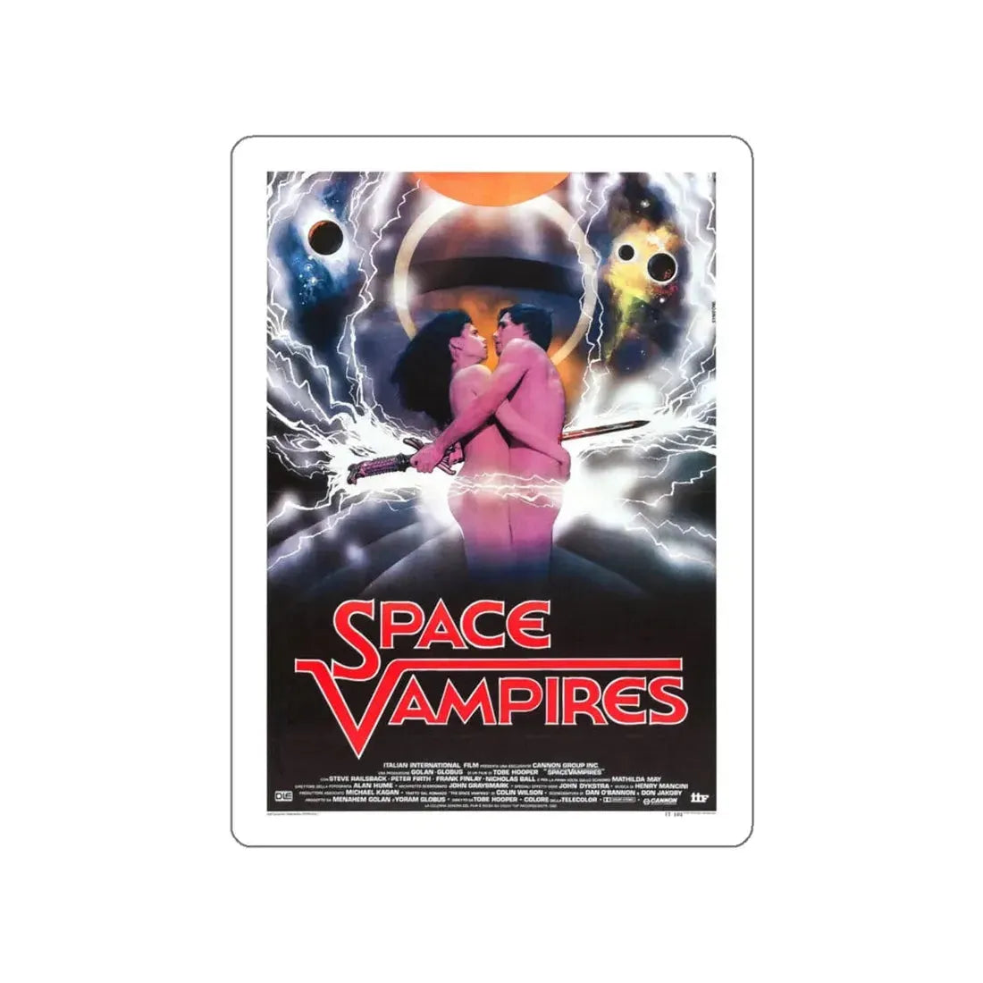 SPACE VAMPIRES (LIFEFORCE) ITALIAN 1985 Movie Poster STICKER Vinyl Die-Cut Decal 5 Inch - The Sticker Space