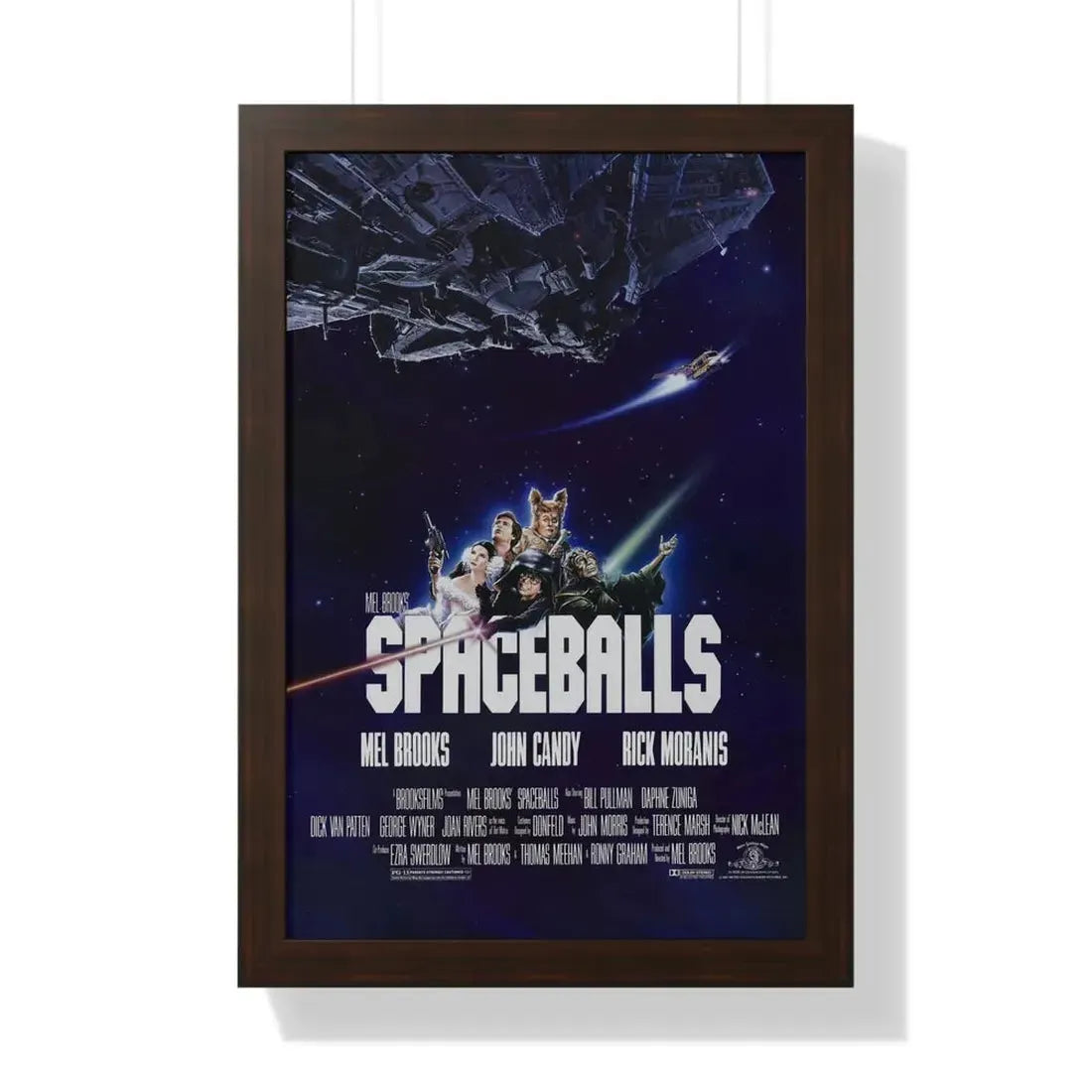 SPACEBALLS 1987 - Framed Movie Poster 16″ x 24″ Walnut - The Sticker Space