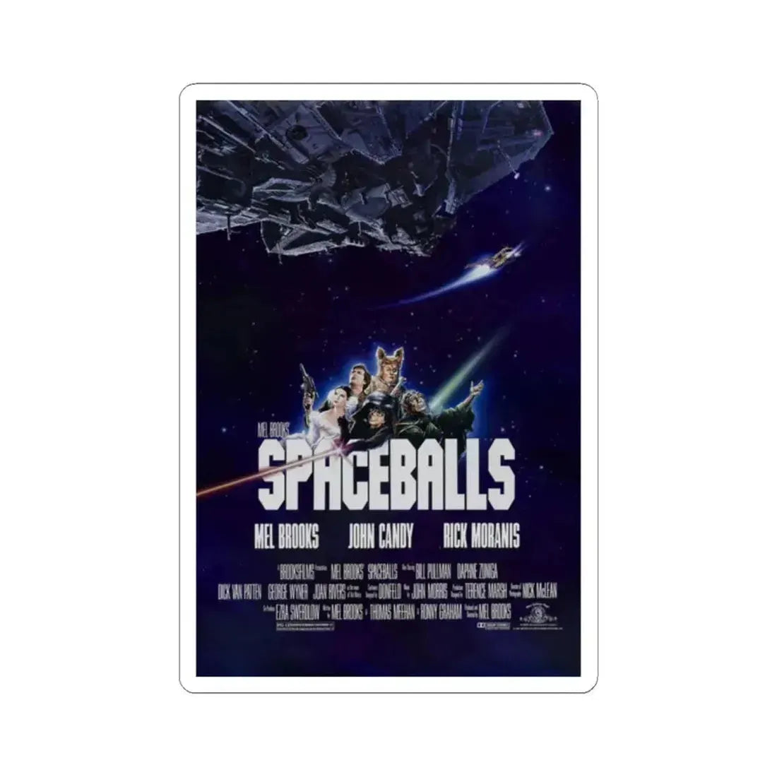 SPACEBALLS 1987 Movie Poster - STICKER Vinyl Kiss-Cut Decal 2 Inch White - The Sticker Space