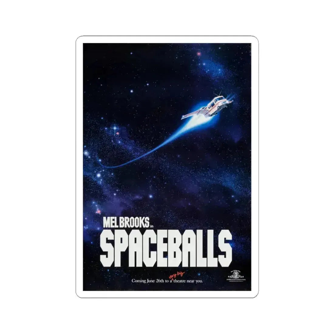 Spaceballs 1987 Movie Poster - STICKER Vinyl Kiss-Cut Decal 6 Inch White - The Sticker Space